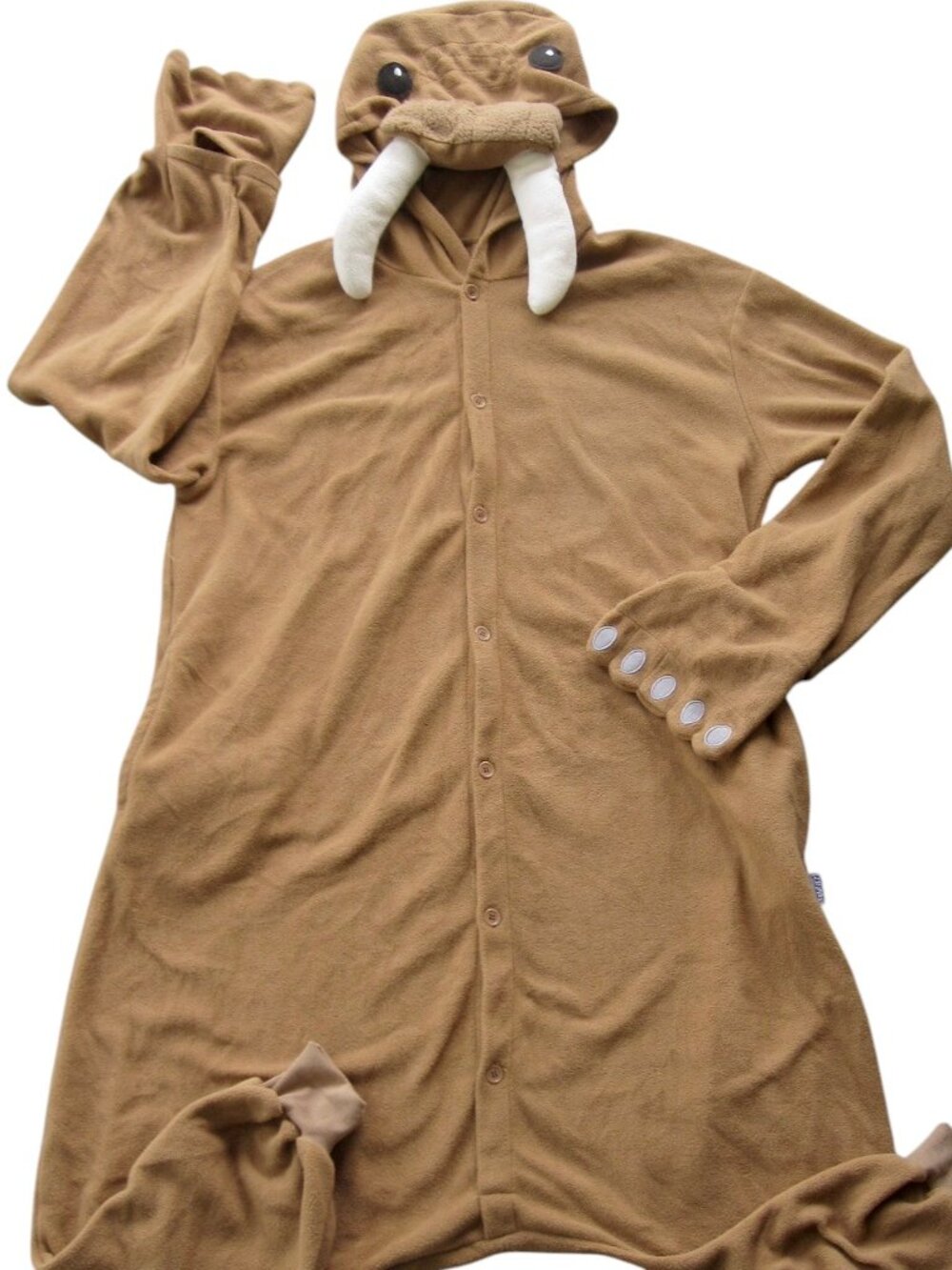 Walrus Costume 1-Piece Brown Adult Sz Small Sea Mammal Funzies Cosplay HALLOWEEN